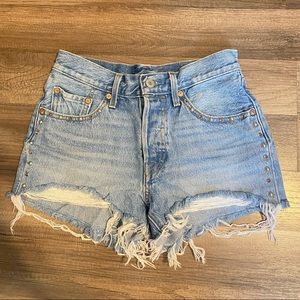 Levi’s 501 studded women’s high waisted shorts